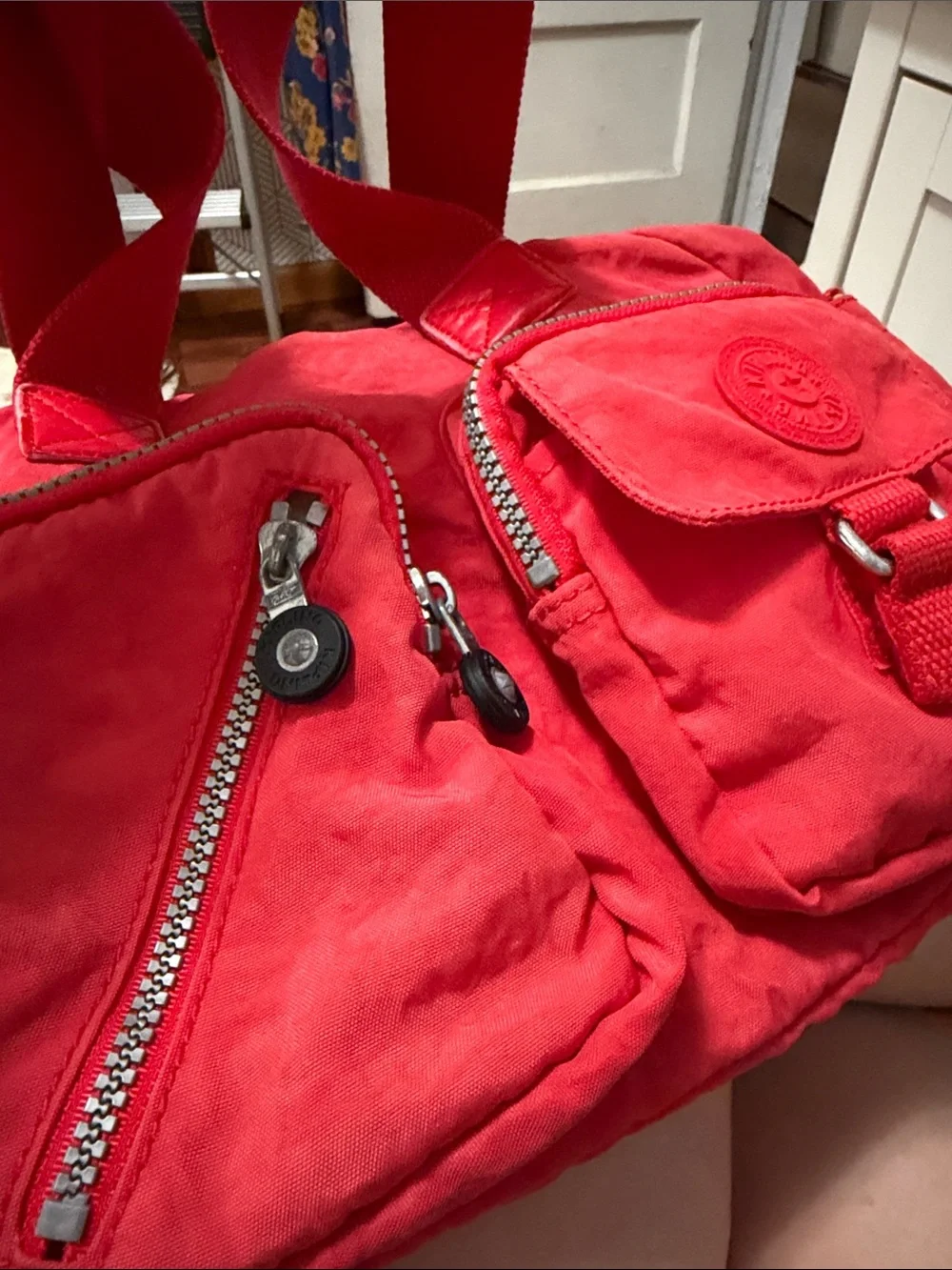 Kipling Vibrant Red Nylon Tote